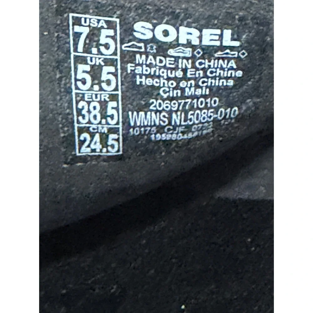 Sorel Brex Slide Sandal Black Croc Embossed Leather Platform Heel NL5085-010 7.5